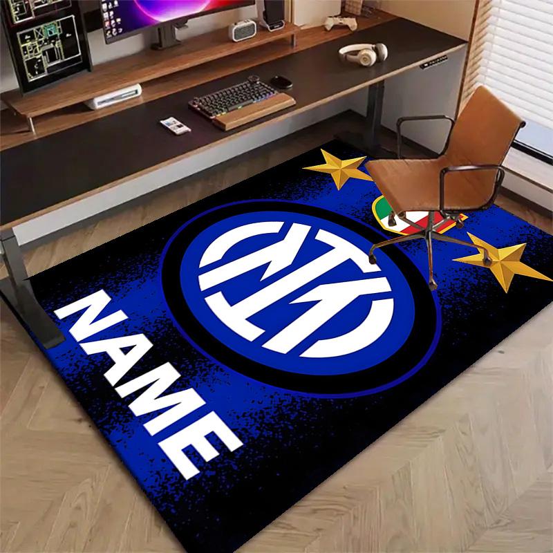 Custom Football Mat Personalized Name, Polyester Washable Indoor Entryway Rug, Gift for Christmas, Easter, Thanksgiving Day