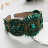 Heming French Retro Rhinestone Luxury Headband: Elegant Wide Design for Dance