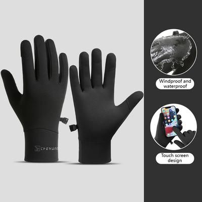 Зимние теплые велосипедные перчатки для спорта на открытом воздухе, перчатки с сенсорным экраном, нескользящие, для бега, езды на велосипеде, вождения, катания на лыжах, походов, теплые перчатки с закрытыми пальцами
