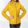Noora Women Yellow Leather Biker Slim fit Модная куртка, спортивная куртка