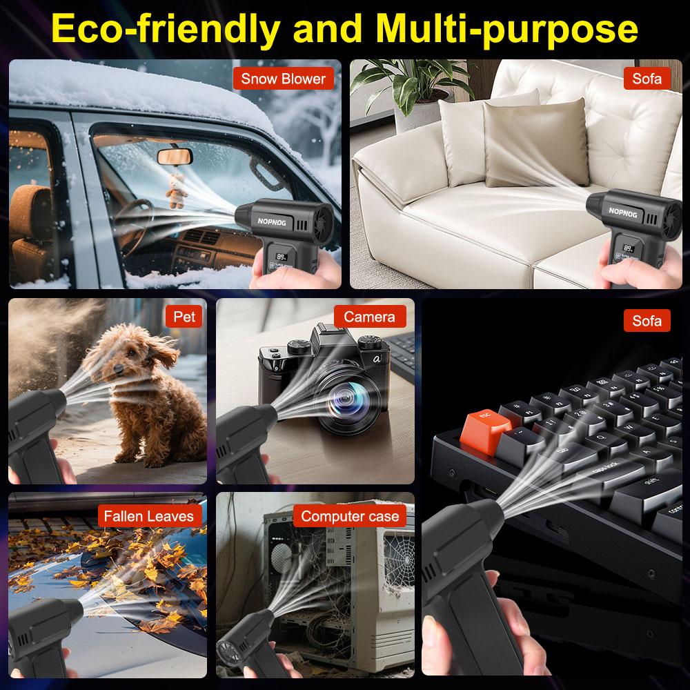 3 Outlet Nozzles Portable Car Accessories 2025 New Turbo Jet Fan Blowing Snow Car Fan Violent Hair Dryer Electric Air Duster Cleaning Blower Tool