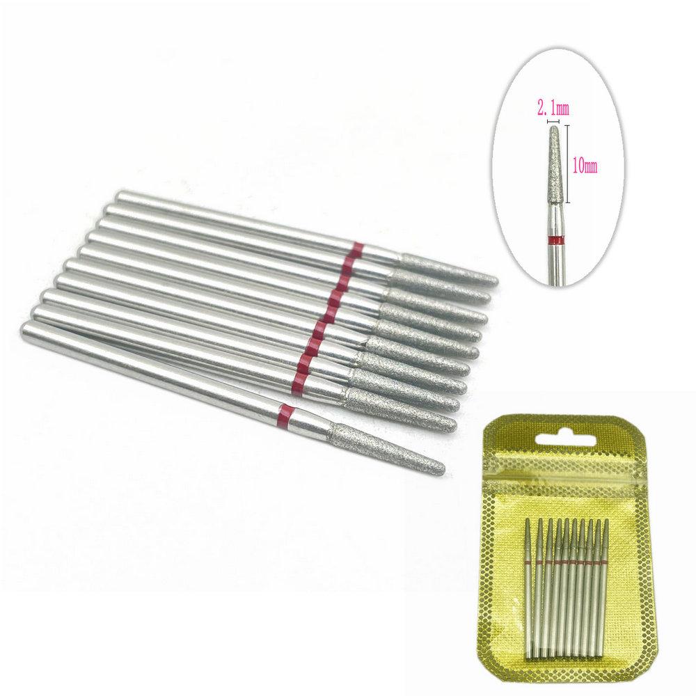 10 шт./упак. сверло для ногтей, полировщик, алмазные сверла для ногтей, вращающиеся насадки для электрического маникюрного аппарата, фрезы, заусенцы, инструменты для дизайна ногтей, аксессуары