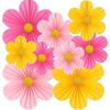 9Pcs/Set Floral Pom Poms Wall Hanging Banner Pink Paper Fans  Birthday Baby Wedding Party Decoration