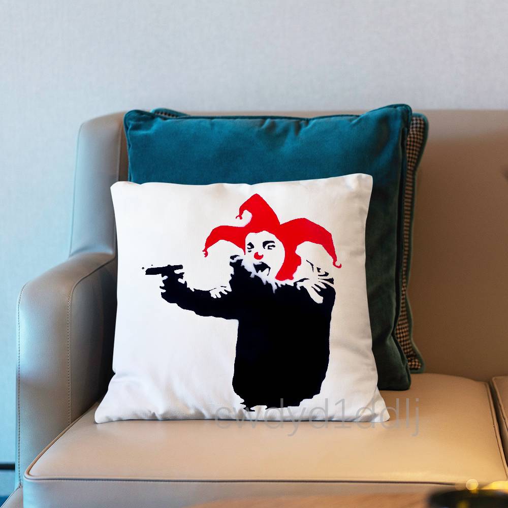 Street Art BBanksy Graffiti Cushion Cover Pillow Cover Decor Pillowcase Printed Cushion Case For Couch