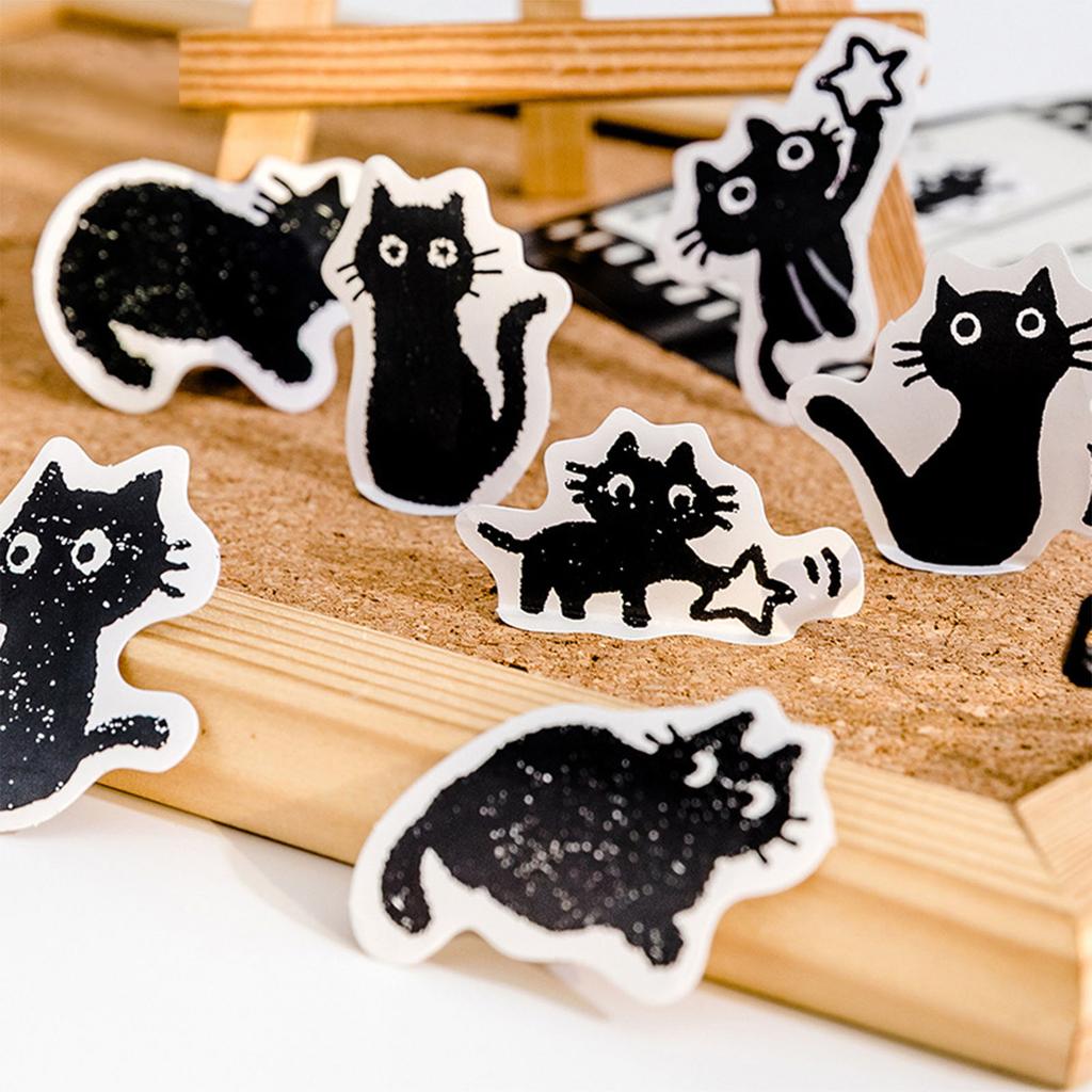 45pcs Cat Theme Sticker Self Adhesive DIY Kawaii Decorative Stickers for Calendar Notebook