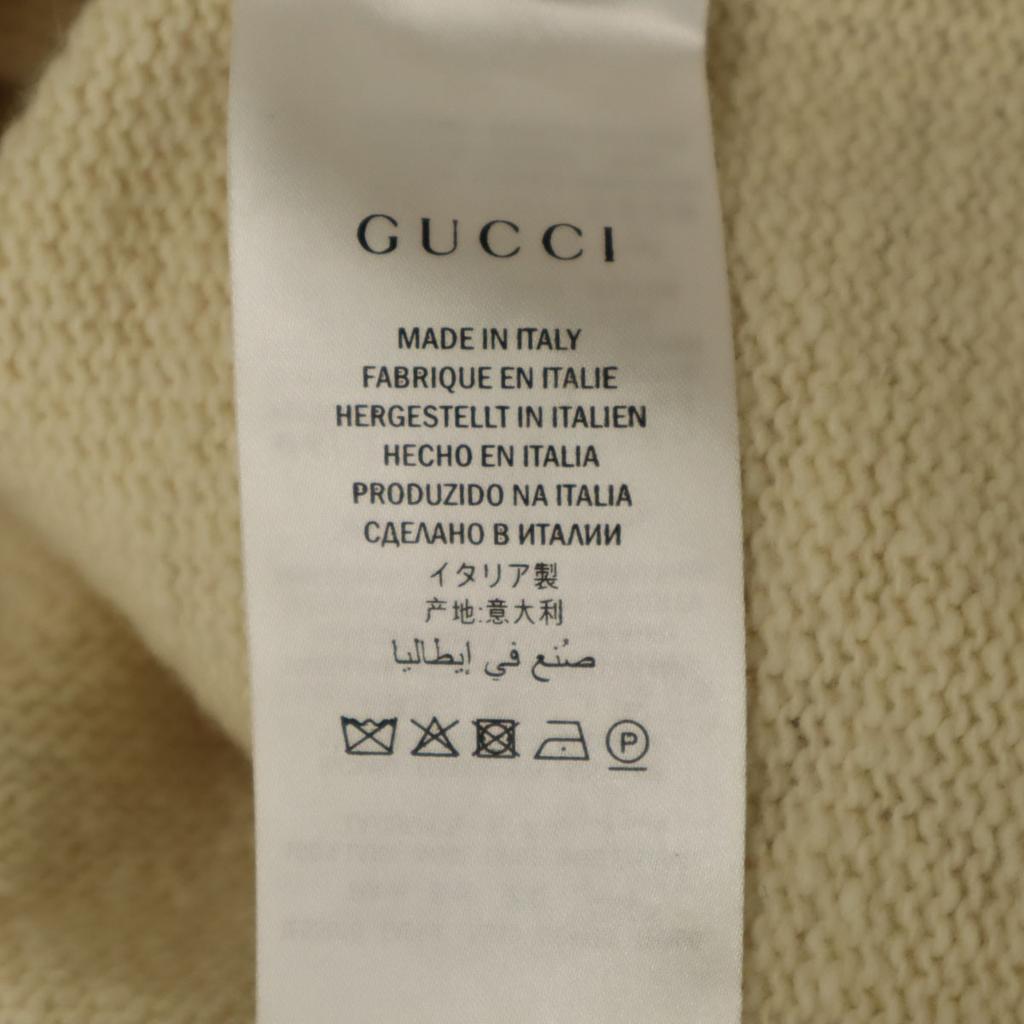 Gucci Сделано в Италии Свитер с длинным рукавом Tiger M Цвет слоновой кости 522644 вязаный Мужской Б/У