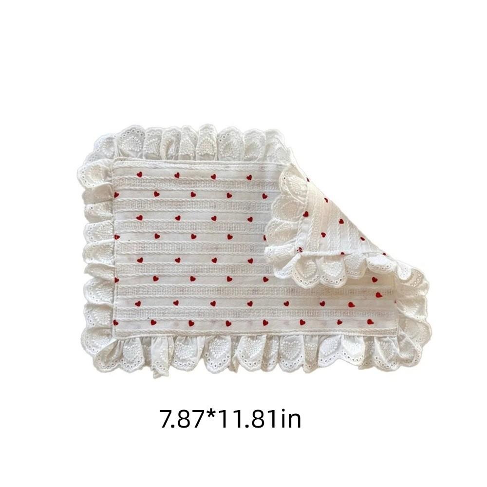 Square/Round Lace Ruffles Placemats Girly Style Heart Pattern Placemats Food Photography