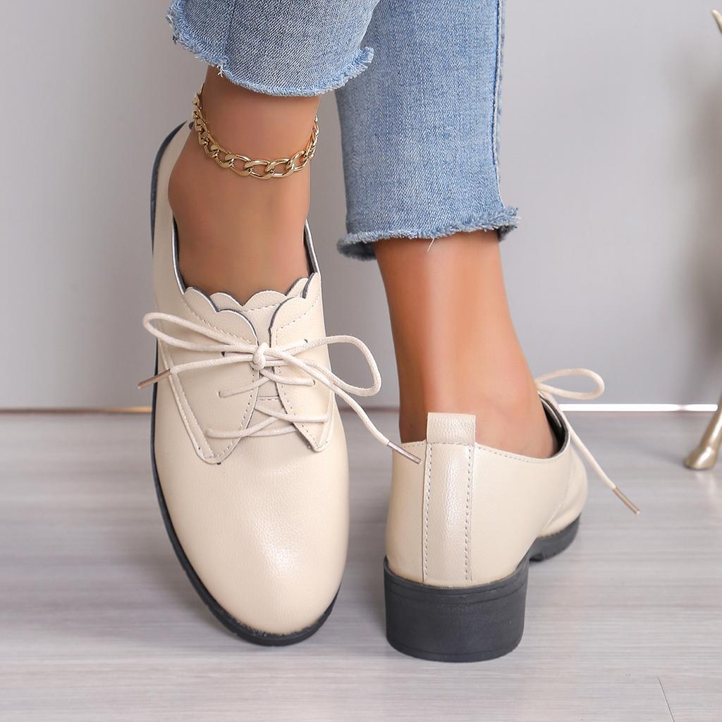 Spring and Autumn New Women's Round Head Ribbon Fashion and Comfortable Heel Shoes Size 36-43