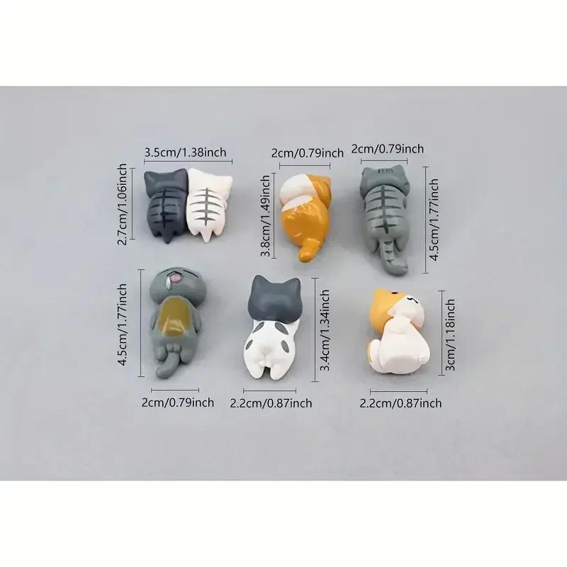 6 шт./набор ПВХ Мультяшные Фигурки Счастливого Кота для Приборной Панели Автомобиля, Цветочных Горшков и Украшения Края Экрана Миниатюры Подарок Новый