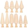 10pcs Unfinished Wooden Miniature Tree Painted Crafts Peg Dolls DIY Craft Blank Nursery Ornament Kids Gift Home Decoration