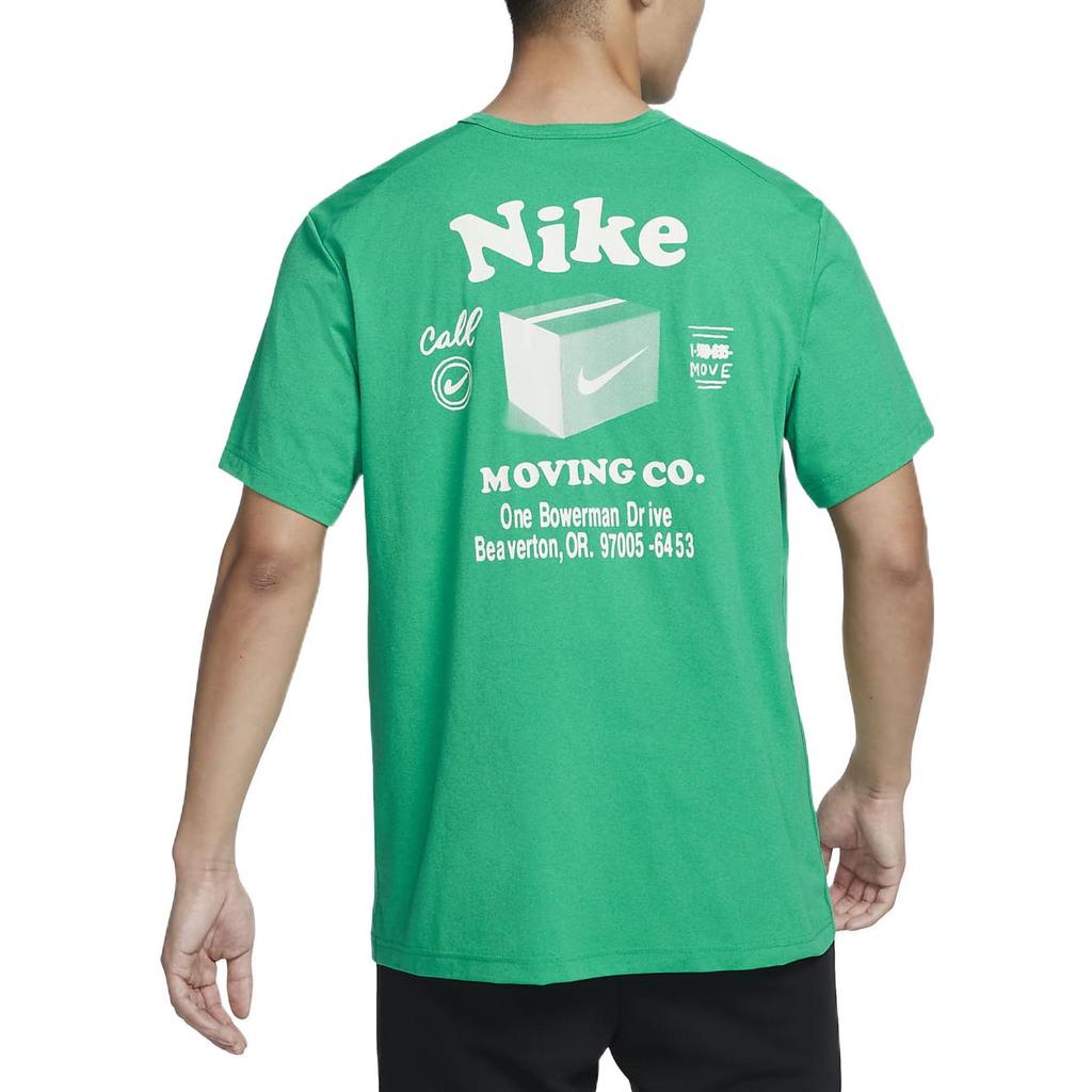 Nike T Shirts Men's Green Crew Neck Moderate Straight Fit DX0907-324