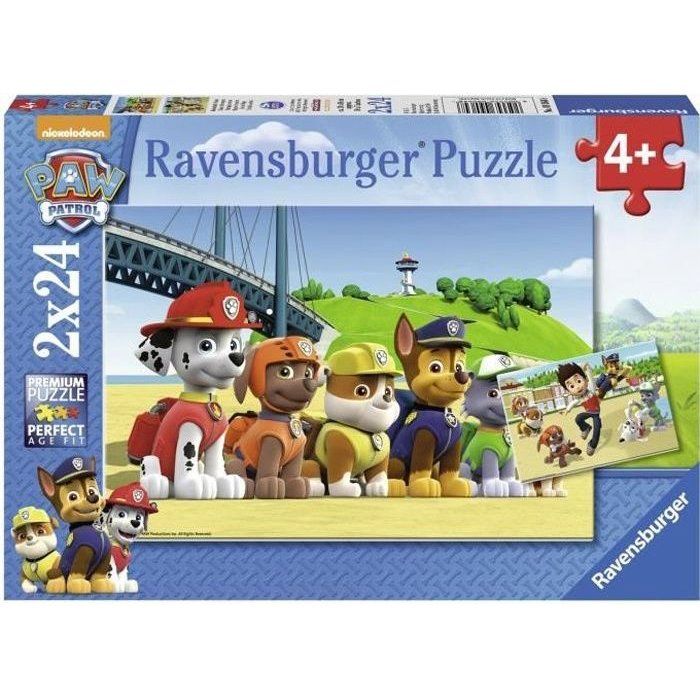 Puzzles Pat' Patrouille Chiens héroiques Ravensburger 2x24 pieces pour enfant des 4 ans