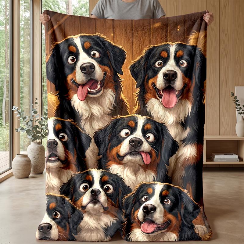 Golden Dog and Rainbow Theme blanket Lightweight Warm Flannel Blanket Decorative Throw Blanket for Home Decoration