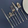 Stainless Steel Cutlery with Steak Cutter Mirror Polished Flatware Utensils Metal Spoons