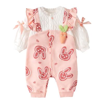 Детское гнездо Baby Long Baby Open Front Новорожденный Милый Кролик 90 Месяцев Одежда, Комбинезоны для Девочек, Комбинезоны, Рукава, Одежда, Детская одежда, Одежда,