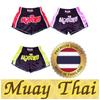 Шорты для тренировок по тайскому боксу, кикбоксингу, смешанные боевые искусства, винтажные ретро-шорты с принтом 3D, эластичная талия, боевые искусства, быстросохнущие, унисекс, для мужчин и женщин