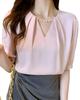 Рубашка Блузка Короткий рукав Летняя Шифоновая блузка Элегантные топы Свободный крой Закрывает Взрослый Стильный Элегантный Универсальный Повседневная одежда Офис Повседневный Для поездок