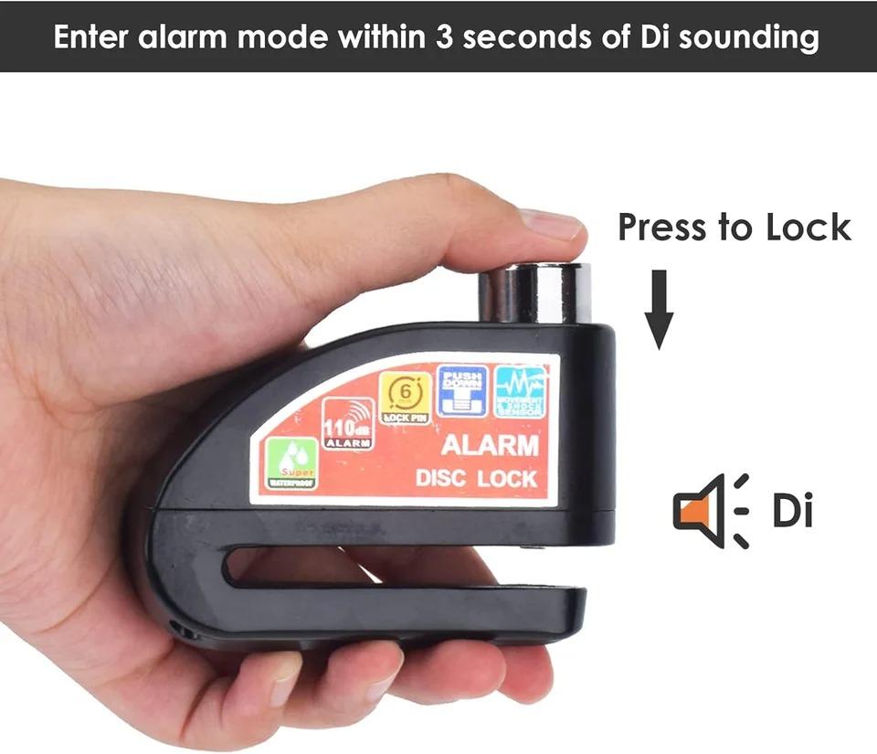 Безопасность Противоугонный велосипедный мотоциклетный дисковый тормозной замок с сигнализацией Алюминиевый сплав Безопасность Велосипедные замки для электровелосипеда скутера