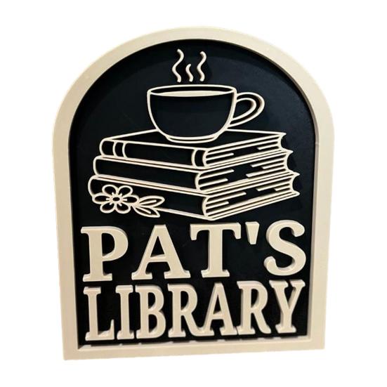 Персонализированная табличка для библиотеки 3D Книжная полка Декор для книжного магазина для домашней библиотеки или уголка для чтения Книжные подарки для книголюбов Читательниц Студентов
