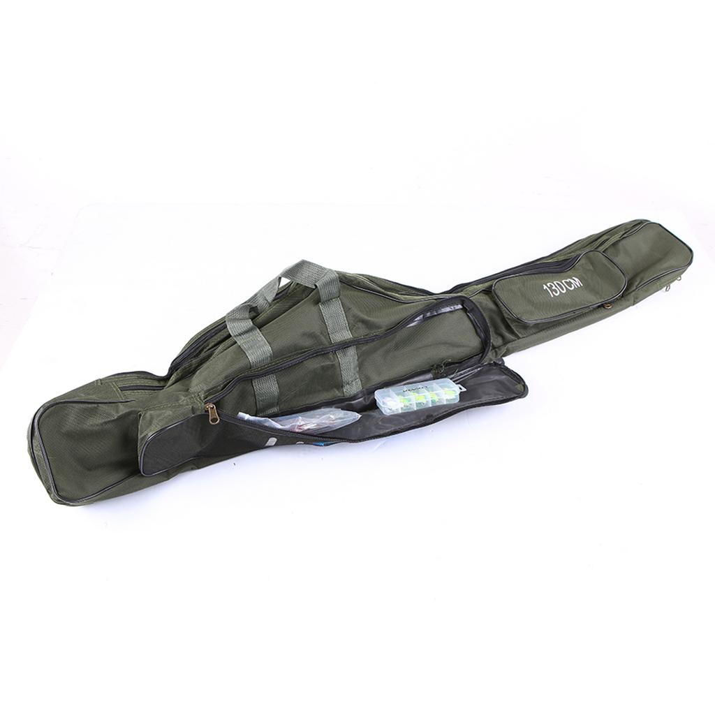 Portable Folding Fishing Rod Carrier Canvas Fishing Pole Tools Storage Bag Case Fishing Gear Tackle