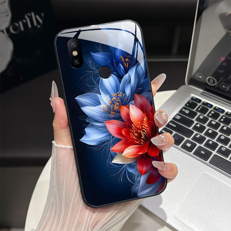 Чехол для телефона Xiaomi Mi A2 / Mi A2 Lite Модный фэнтезийный дизайн Закаленное стекло Бампер для MiA2 Lite Полная защита Задние крышки