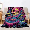 Cartoon Skull Illustration Throw Blanket 150x200 Thermal Blankets for Bed Beach Towel Home Interior Microfiber Bedding Knee Nap