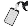Company Factory Work ID Card Holder Metal Aluminum Alloy Vertical Name ID Card Badge Holder With Neck Straps Lanyard
