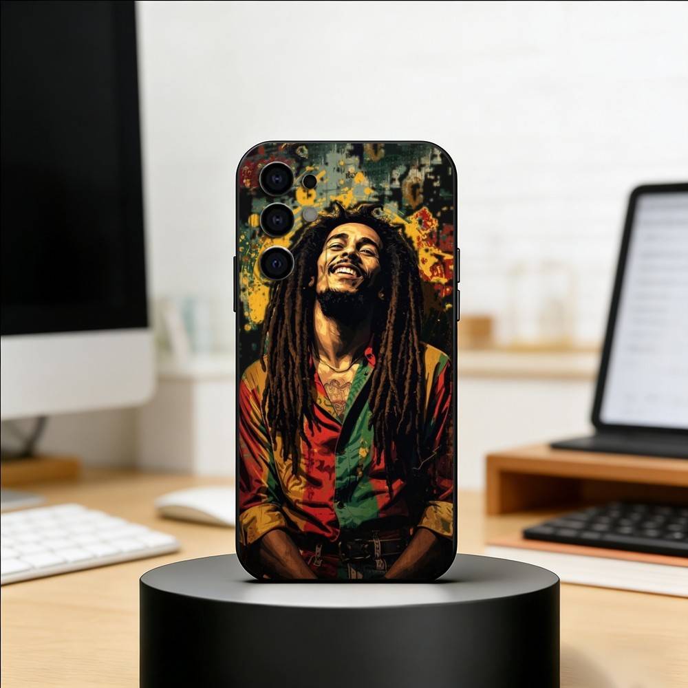 J-Jamaica Bob M-Marley Lion Phone Case For Samsung S25,S24,S21,S22,S23,S30,Ultra,S20,Plus,Fe,Lite,Note,10,Black Cover
