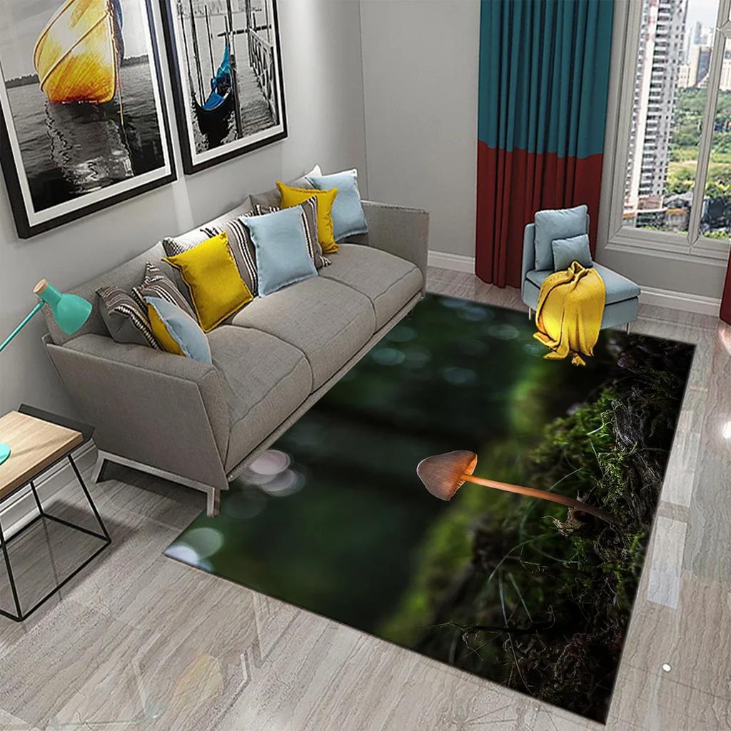 3D Ковер на тему природы Входной коврик для двери Лес Насекомое Растение Нескользящий коврик для пола Гостиная Спальня Ванная комната Домашний декор
