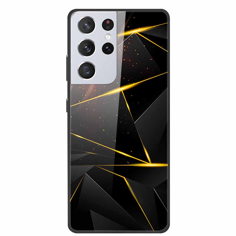 For Samsung Galaxy S25 Ultra Tempered Glass Case Back Cover Hard Phone Cases for SamsungS25 ULTRA Fundas Fashion Protector Coque