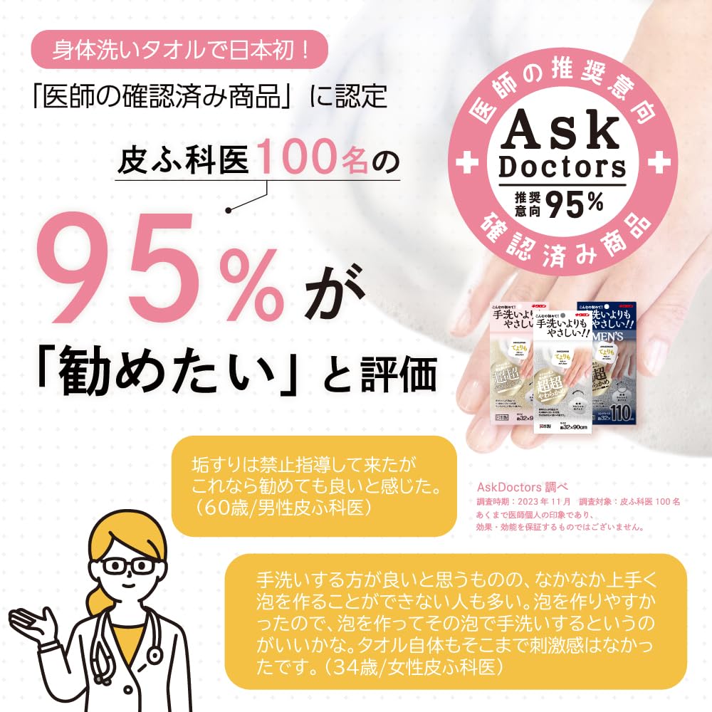 Kikulon Body Ultra Pearl 32см x Набор Нежнее, чем рука создает обильную пену Сделано в Мочалка, Мягкий, Белый, 90см, 2. стирка, быстро. Япония.