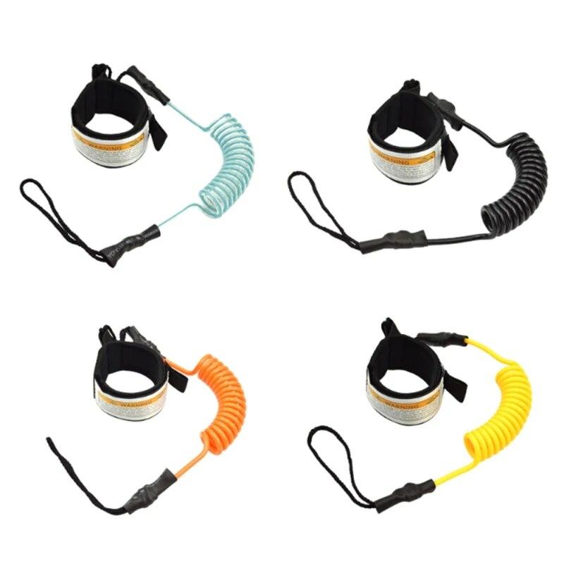 Поводок для серфинга, каяка, веревка для серфинга, поводок для лодки, эластичный вращающийся, выдвижной, со спиральной пружиной, безопасное весло, веревка для стоя на щиколотке и ноге