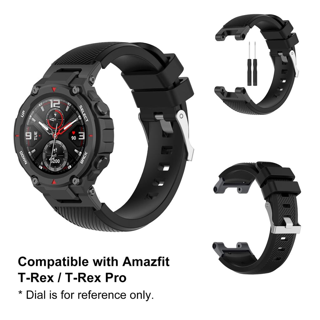 Silicone Watch Band Compatible with Huami Amazfit T Rex T Rex Pro Watch Strap Replacement Band Wrist Bands