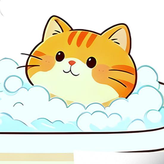Мультяшный кот Наклейка на стену, Забавный оранжевый кот Купающийся/Вылизывающий Наклейка на стену, Отклей и приклей Самоклеящаяся ПВХ Настенный рисунок для Кухни, Ванной комнаты