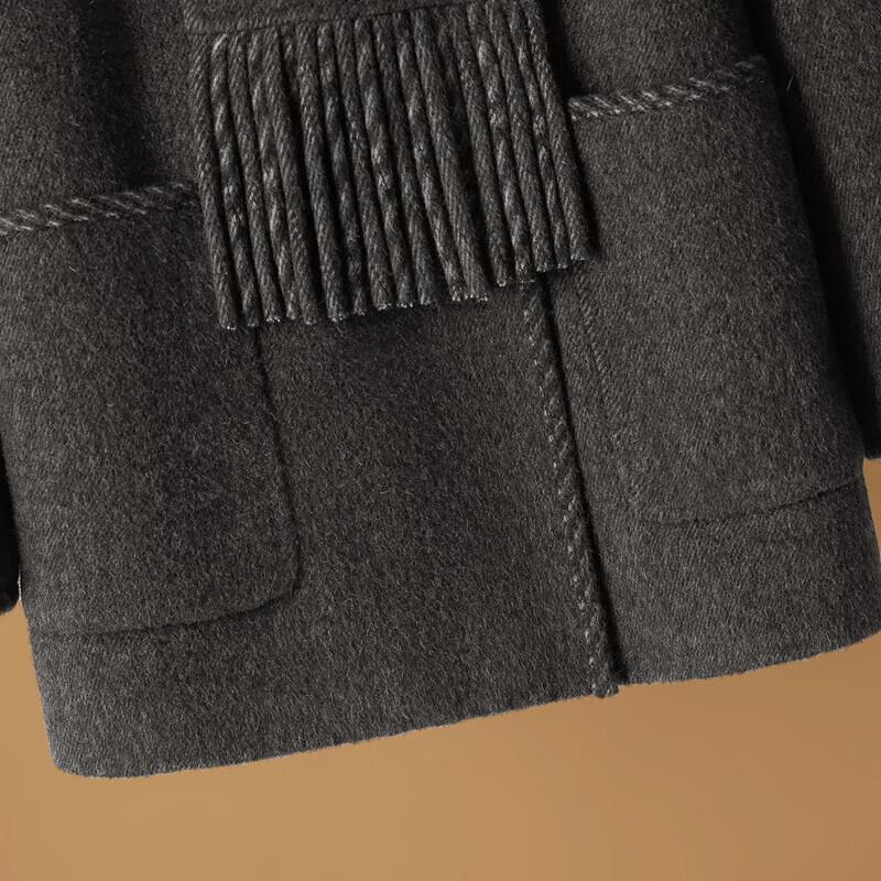 Женское свободное двустороннее зимнее пальто из шерстяной смеси