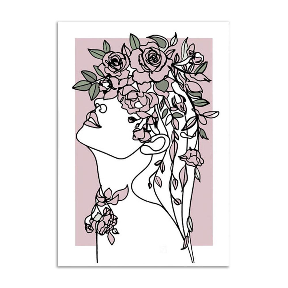 Абстрактные линии, сексуальная женщина, настенное искусство, цветы, плакаты с цитатами и принты, холст, картина для гостиной, украшение, домашний декор, изображение