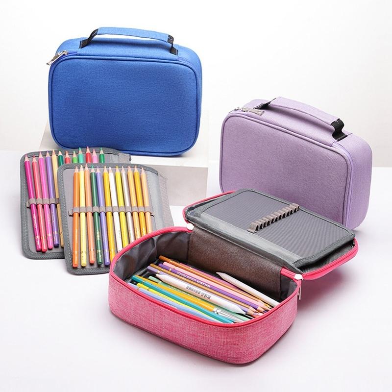 Waterproof Pencil Case Large Capacity Art Supply Organizer 72 Slot Pencil Holder Sketching Tool Bag Student Stationery Storage Durable Zippered Pouch