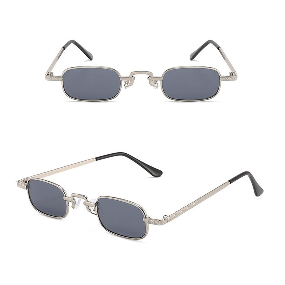 Солнцезащитные очки в стиле ретро для путешествий с металлической оправой, защита UV400, маленькие прямоугольные солнцезащитные очки