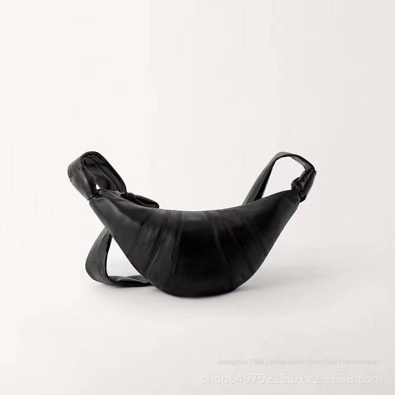 Женская сумка через плечо из овчины Croissant - модный стиль 2024 Niche Dumpling