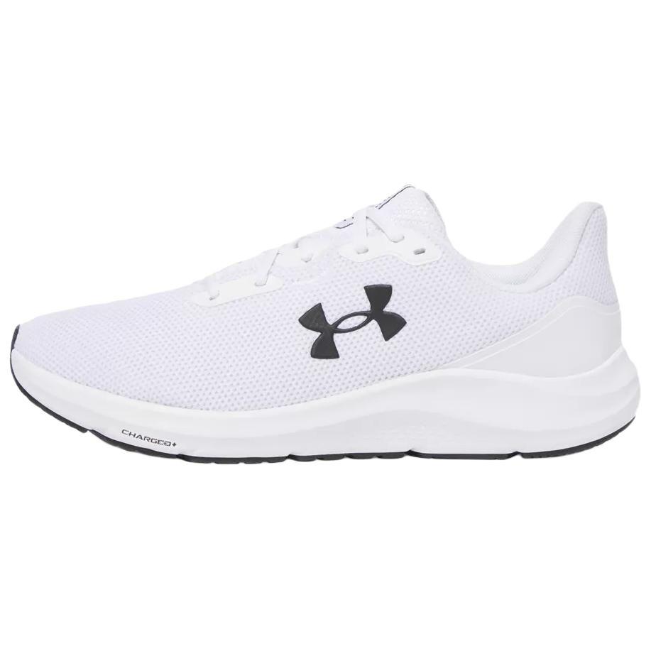 Under Armour Charged Pursuit 4 White Black Men Sneakers 3028254-100