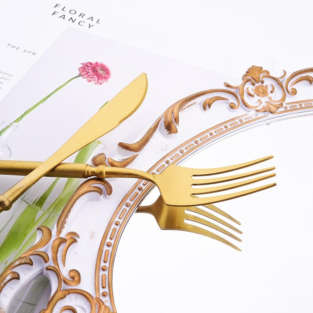 4 шт., набор столовых приборов из нержавеющей стали 304, роскошный набор столовых приборов, золотая вилка, ложки, острый нож, сверхмощный набор столовых приборов для западного ужина