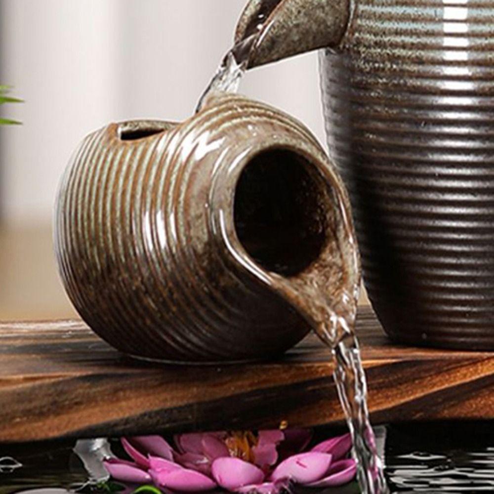 Декоративный керамический аквариум с циркулирующим водопадом с верхним отверстием, фонтан с текущей водой, офис