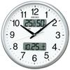 Manufacturer Extended Warranty Seiko Clock Seiko Clock Wall Clock Radio Analog Calendar Temperature Humidity Display Silver Metallic KX235S [2-year