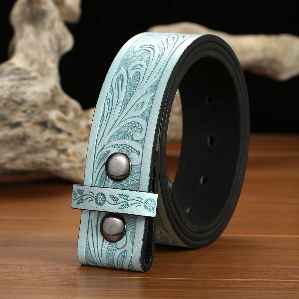 Персонализированный ремень в стиле вестерн из денима, ретро-дизайн, нейтральный стиль, мужской и женский тисненый ремень