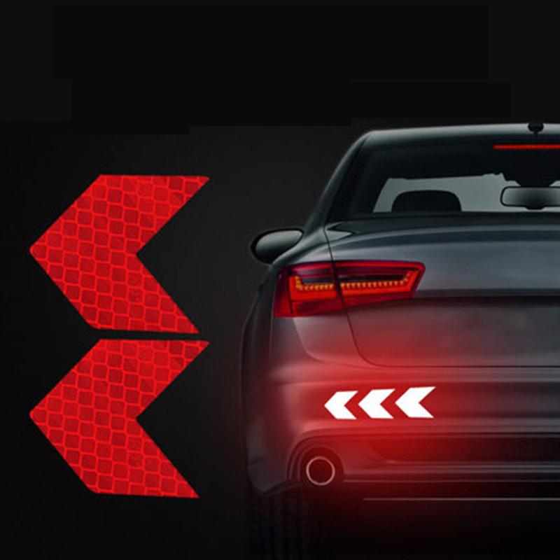 10 шт. светоотражающая предупреждающая наклейка на автомобиль, лента безопасности, предупреждающая о столкновении, светоотражающая наклейка на багажник автомобиля, мотоцикла