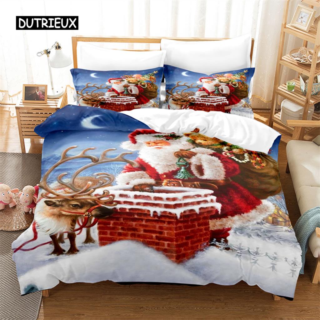 Father Christmas Bedding Set Duvet Cover Set 3d Bedding Digital Printing Bed Linen Queen Size Bedding Set Fashion Design