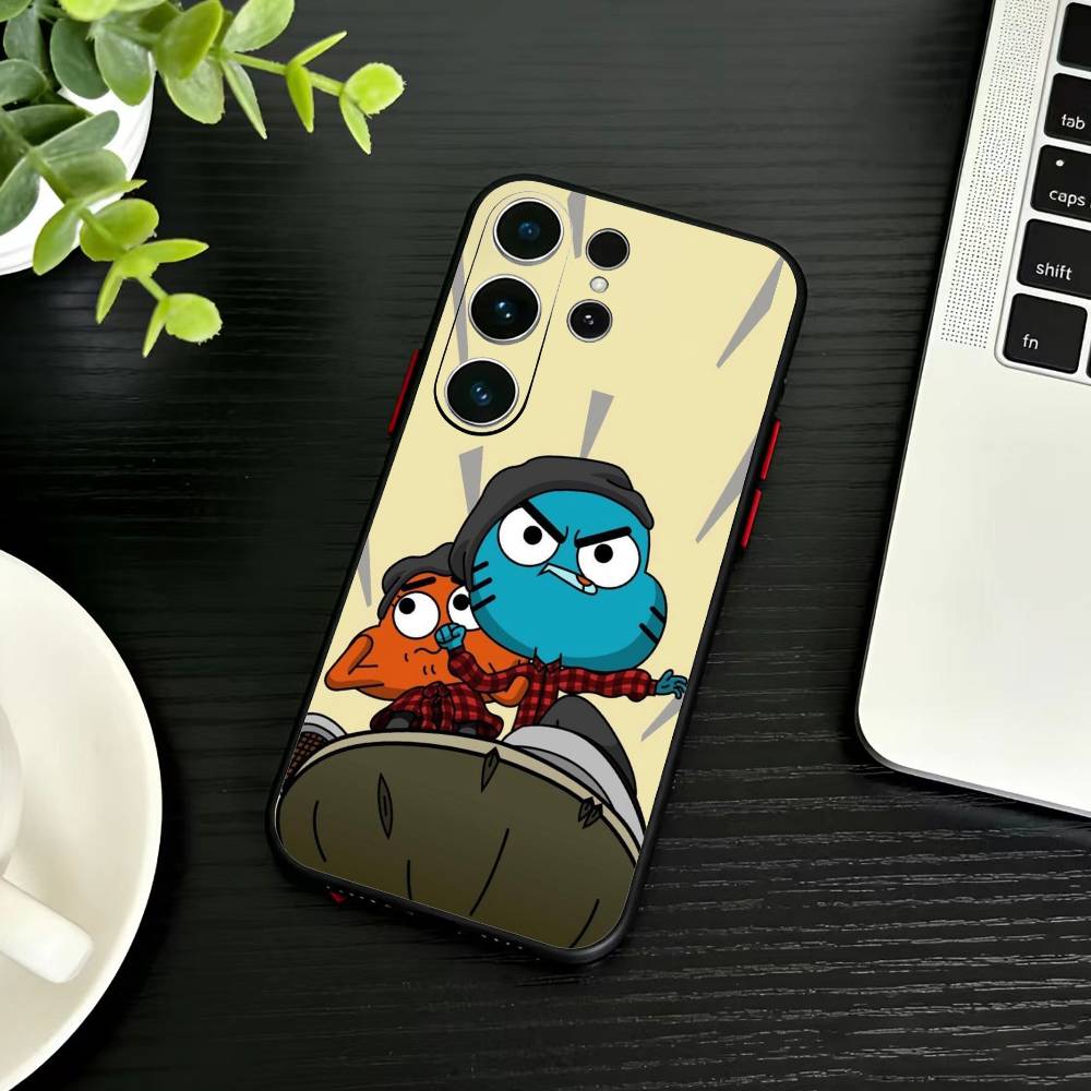 F-Gumball and Darwin Phone Case For Samsung S26,S25,S24,S23,S22,S30,S21,Ultra,Plus,FE 5G Black Soft Cover