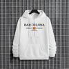 Barcelona Print Mens Hoodie Urban Streetwear Fashion Hip Hop Hooded Sweatshirt Autumn Winter Male Trendy Casual Streetwear Hoody