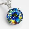 70 Ct Natural Mystic Topaz Multi Color 925 Sterling Silver   Pendant