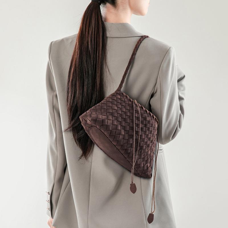 Сплетенная вручную сумка-подмышка на плечо, осенне-зимняя матовая сумка-лодочка в ретро-стиле, сумка-корзина для овощей, мамина сумка